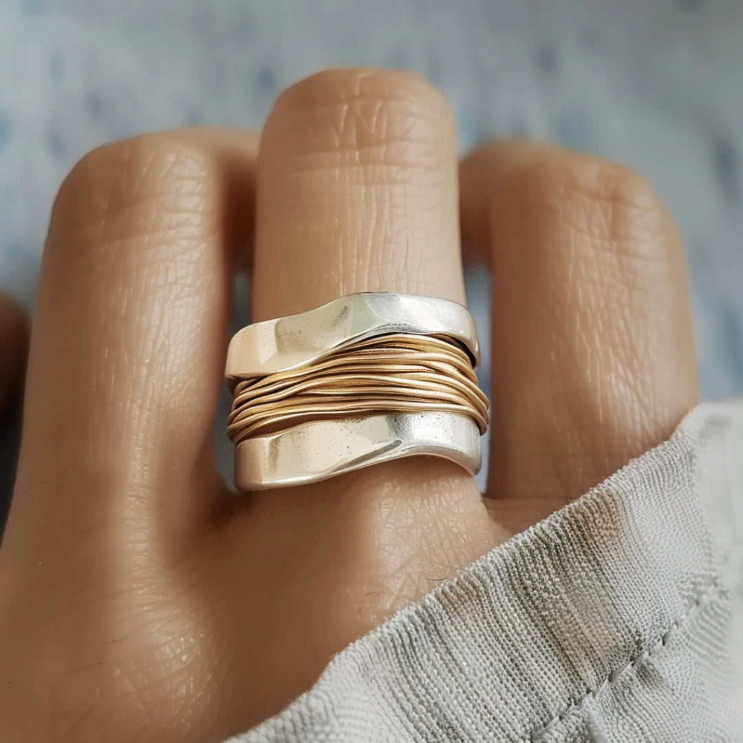 Vestiva | Silver Guldtrådar Ring