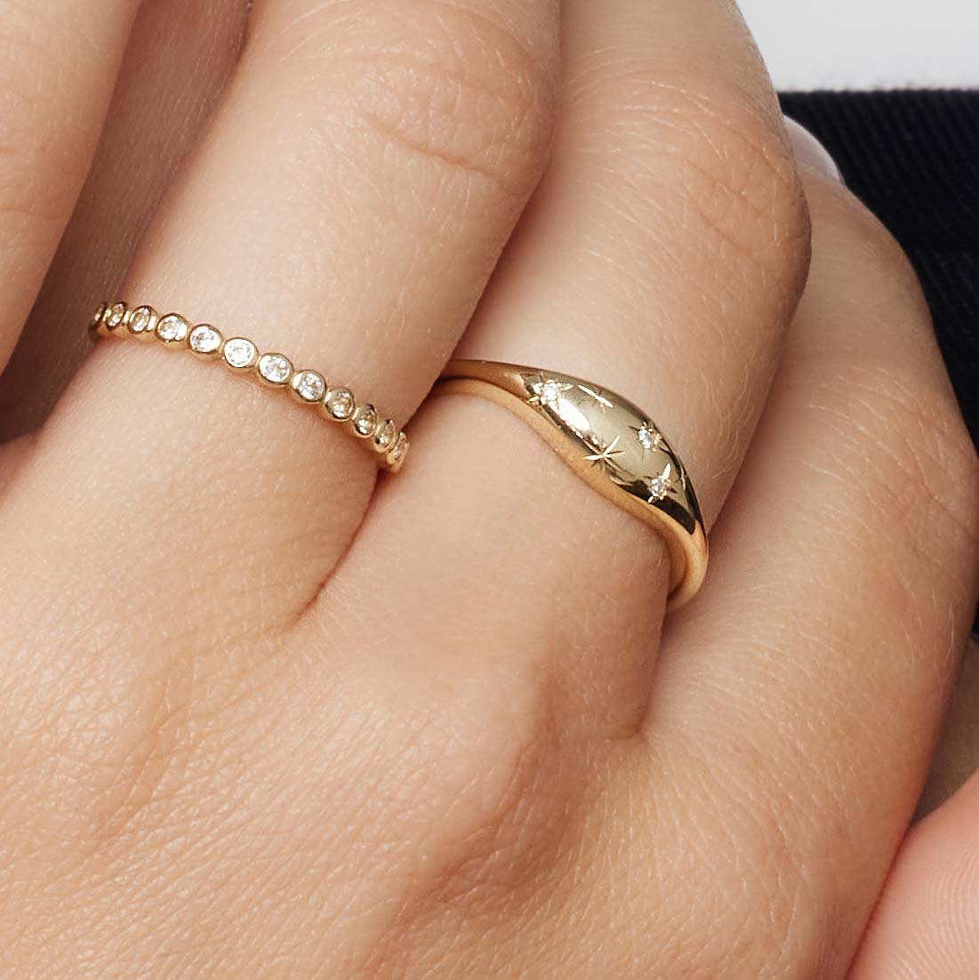 Vestiva | Diamant kupolring i guld