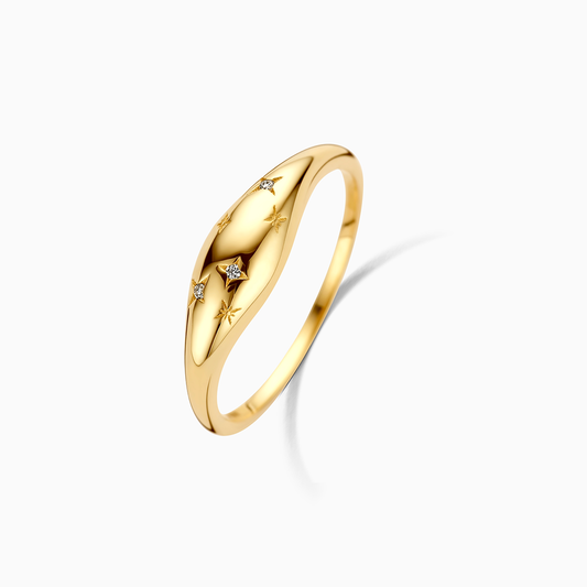 Vestiva | Diamant kupolring i guld